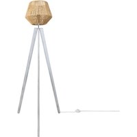 Stehlampe Modern Wohnzimmer Schlafzimmer Rattan Optik Boho Korb Stehleuchte E27 Natur (Ø33 cm), Stehleuchte Weiß - Paco Home von PACO HOME