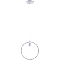 Paco Home Pendelleuchte Hängelampe Esszimmer Rund Ring 1,5m Textilkabel Kürzbar E27 Weiß, Rauchglas G125 - 125 Lumen / 5W von PACO HOME