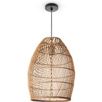 Pendelleuchte Wohnzimmer Boho Korbleuchten Pendellampe Rattan Hängeleuchte Natur (Ø30cm), Pendelleuchte - Typ 2 - Paco Home von PACO HOME