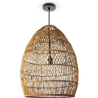 Pendelleuchte Wohnzimmer Boho Korbleuchten Pendellampe Rattan Hängeleuchte Natur (Ø55 cm), Pendelleuchte - Typ 3 - Paco Home von PACO HOME