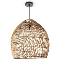 Pendelleuchte Wohnzimmer Boho Korbleuchten Pendellampe Rattan Hängeleuchte Natur (Ø40cm), Pendelleuchte - Typ 7 - Paco Home von PACO HOME