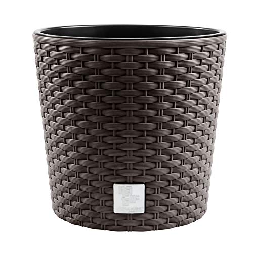 Blumentopf RATTO Rattan-Optik Kunststoff Topf Blumenkübel inkl. Einsatz Übertopf Umbra ⌀30cm von PAFEN