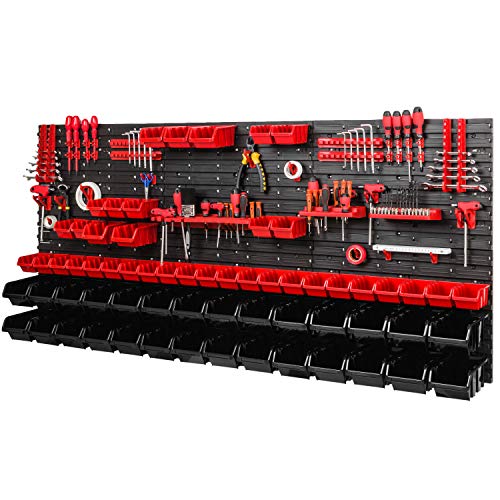 Lagersystem 780x1728mm Stapelboxen Wandregal 40 Halterungen Sichtlagerkästen Schüttenregal 64 Boxen 4 Fächer von PAFEN