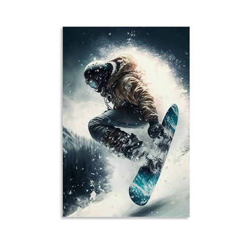 Snowboard Poster Wandkunst Poster Geschenk für Freund Schlafzimmer Wohnzimmer Dekor Modernes ästhetisches Poster Dekorative Malerei Leinwand Wandposter und Kunstbild Druck Moderne Familie Dekor Poster von PALUCI