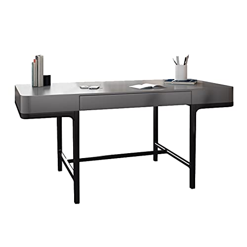 PANAZU Gaming-Schreibtisch, Heimbüro-Schreibtisch, moderner, einfacher Arbeitstisch mit Schublade, helle, luxuriöse Holzmöbel, Arbeitszimmer-Arbeitsplatz, grau/weißer Tisch-Büroschreibtisch von PANAZU