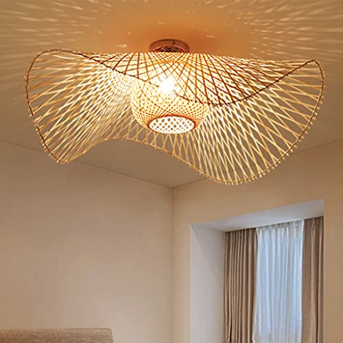 Deckenleuchte E27 Natürliche Deckenlampe Aus Bambus Rattan Deckenlicht Vintage Landbeleuchtung Höhenverstellbar Hut Lampenschirm Retro Pendelleuchte Korridorlampe Schlafzimmer Wohnzimmerlamp,100cm Deckenleuchte E27 Natürliche Deckenlampe Aus Bambus Rattan Deckenlicht Vintage Landbeleuchtung Höhenverstellbar Hut Lampenschirm Retro Pendelleuchte Korridorlampe Schlafzimmer Wohnzimmerlamp,100cm von PANNN