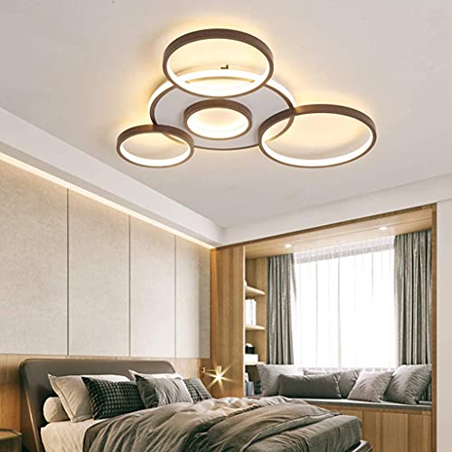 Wohnzimmerlampe LED Deckenleuchte Dimmbar Deckenlampe Fernbedienung Modern Ring Acryl Lampenschirm Kronleuchter Schlafzimmer Runde Deckenlicht Kinderzimmer Flur Innenbeleuchtung,Braun,70*70*6cm Wohnzimmerlampe LED Deckenleuchte Dimmbar Deckenlampe Fernbedienung Modern Ring Acryl Lampenschirm Kronleuchter Schlafzimmer Runde Deckenlicht Kinderzimmer Flur Innenbeleuchtung,Braun,70*70*6cm von PANNN