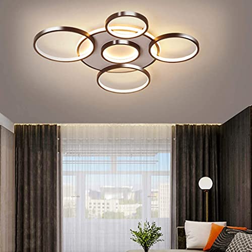 Wohnzimmerlampe LED Deckenleuchte Dimmbar Deckenlampe Fernbedienung Modern Ring Acryl Lampenschirm Kronleuchter Schlafzimmer Runde Deckenlicht Kinderzimmer Flur Innenbeleuchtung,Braun,85*85*6cm Wohnzimmerlampe LED Deckenleuchte Dimmbar Deckenlampe Fernbedienung Modern Ring Acryl Lampenschirm Kronleuchter Schlafzimmer Runde Deckenlicht Kinderzimmer Flur Innenbeleuchtung,Braun,85*85*6cm von PANNN