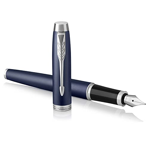 Parker IM Füller , Matte Blue , Füllfederhalter mit mittlerer Feder und blauer Tinte , Geschenkbox von PARKER