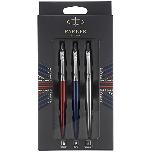 Parker Jotter London Trio Discovery Pack: Kugelschreiber (Royal Blue) | Gelstifte (Red Kensington) & Druckbleistift (Edelstahl) von PARKER