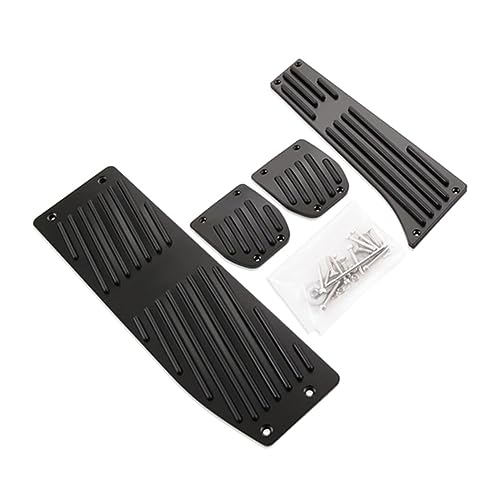 Auto Pedale Pedalabdeckung Für BM-W X1 E30 E36 E39 E46 E87 E90 E91 E92 E93 M3, Auto Edelstahl Gaspedal Bremspedale Abdeckung Anti-Rutsch Pedalkappen Interieur Zubehör,A/Black 4PCS Manual von PARREN