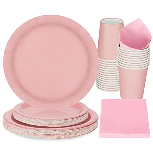 Party Geschirr 96 Stück Rosa Kinder Geburtstag Mädchen Party Dekoration Zubehör Set Papier Geschirr Set von PARTY GO