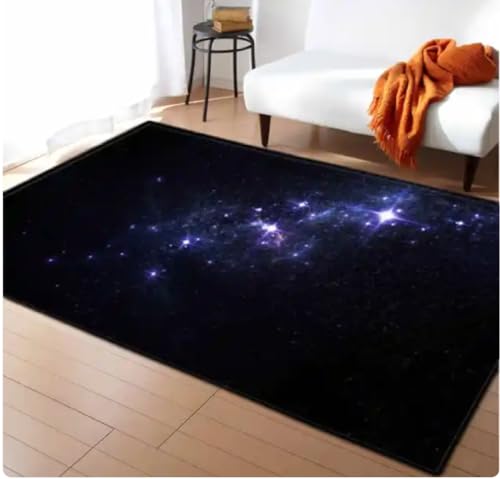 Night Starry Planet Teppich Wohnzimmer Schlafzimmer Teppich Küche Badezimmer Schlafzimmer Anti-Rutsch Fußmatte Haus Hauseingang Türmatte 50X80Cm von PASPRT