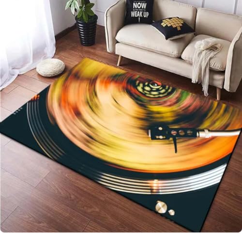 Vinyl Disc Player Phonograph Music Teppich Für Schlafzimmer Wohnzimmer Teppich Für Küche Fußmatte Home Decor Anti-Rutsch-Pad 50X80Cm von PASPRT