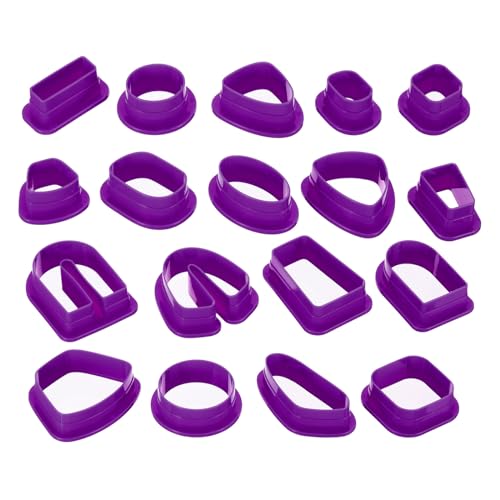 PATIKIL 18Stk Polymer Clay Ausstecher Ohrringe Set, 118Stk Polymer Clay Cutters mit Ohrringkarten & Haken, Mini Formen Plastik für Schmuck Ohrringherstellung, Lila von PATIKIL