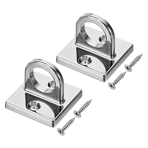 PATIKIL 2Pack Polster Öse Platte U Haken Metall Decke Haken Wandmontage Schleife mit Schrauben Hardware Ring Haken für Hängend Seile Queue Sperre Silber von PATIKIL