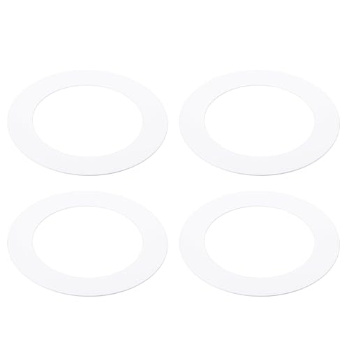 PATIKIL Metallische Goof Trim-Ringe, 4 Stück 3,78" OD 2,6" ID Runde Deckenleuchten-Ringverkleidungen für Einbauleuchten-Abdeckungen, matte weiße Oberfläche von PATIKIL