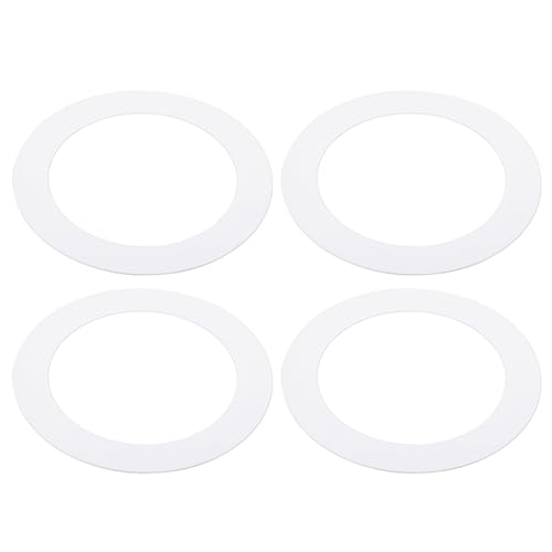 PATIKIL Metallische Goof Trim-Ringe, 4 Stück 4,13" OD 2,99" ID Runde Deckenleuchten-Ringverkleidungen für Einbauleuchten, matte weiße Abdeckung für Einbauleuchten, matte weiße Farbe von PATIKIL