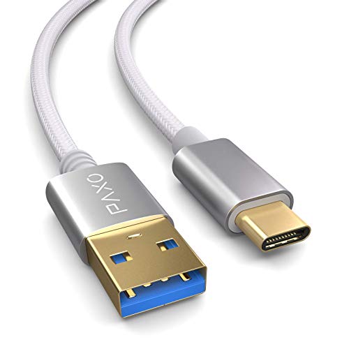 PAXO USB C Kabel 0,5m, 10 Gbit/s (1,25 GByte/s), USB 3.2 Gen2 (3.0, 3.1), USB Typ C Ladekabel und Datenkabel, weiß von PAXO