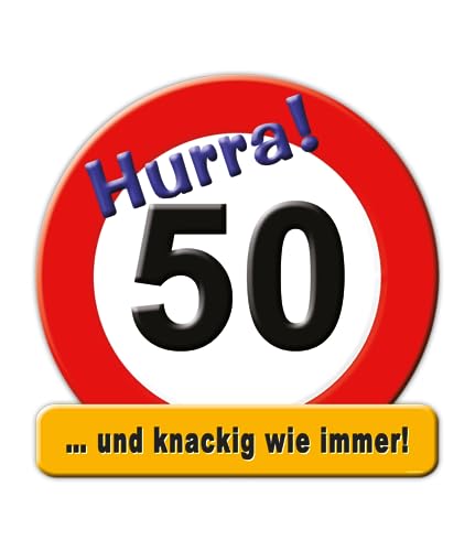 PD-Party 7005064 Party Dekoration Signs| Speziell Thema| Partei Dekoration Fenster Zeichen - 50 Jahre, Mehrfarbig, 50cm Länge x 50cm Breite x 0.1cm Höhe von PD-Party