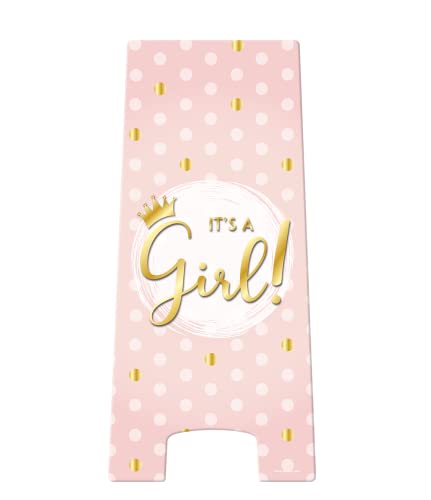 PD-Party 7029535 Party Warnung Zeichen | Warning Sign | Partei Dekoration | Festliche - It's A Girl, 24cm Länge x 24cm Breite x 58cm Höhe von PD-Party