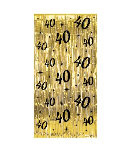 PD-Party 7032206 Classy Partei Vorhänge | Party Curtains | Festliche Dekoration – 40, Gold/Schwarz, 2m Länge x 1m Breite von PD-Party