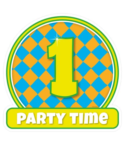PD-Party 7042201 Happy Dekoration Zeichen - 1 Jahr, Mehrfarbig, Starker Karton, Verschiedene Junge Altersalter, 50cm Länge x 50cm Breite x 0.1cm Höhe von PD-Party