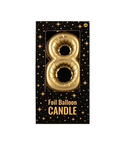 PD-Party 7070008 Folie Luftballon Kerze | Birthday Candles | Geburtstag Kerzen | Partei Dekoration - 8, Gold, 10cm Länge x 5.5cm Breite x 1.5cm Höhe von PD-Party