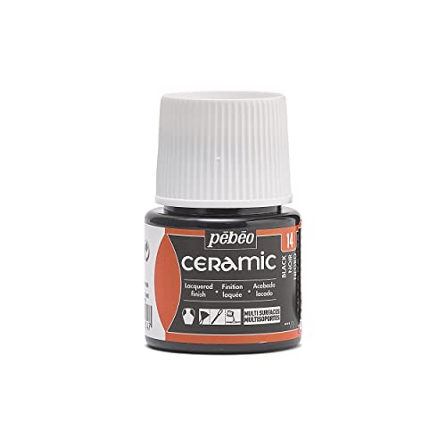 Pébéo - Ceramic - Deckende Farbe für Terrakotta, Keramik und Fayence - Flakon 45 ml - Schwarz von Pebeo