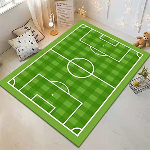 Kinderspielteppich Kurzflor Fußball Themen teppich grüner Fußballplatz Bedruckt Jungen Teenager Sportspiele Wohnzimmer Schlafzimmer Teppich Heimteppich Dekoration Fußmatte (Farbe 2,80x120 cm) von PEIHUODAN