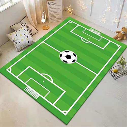 Kinderspielteppich Kurzflor Fußball Themen teppich grüner Fußballplatz Bedruckt Jungen Teenager Sportspiele Wohnzimmer Schlafzimmer Teppich Heimteppich Dekoration Fußmatte (Farbe 3,120x160 cm) von PEIHUODAN