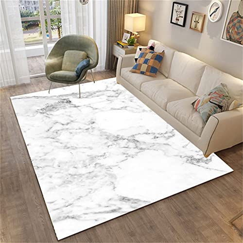 PEIHUODAN Schwarz Grau Braun Marmor 3D Wohnzimmer Teppich Flanell Teppiche Schlafzimmer Teppich Baby Weiche Krabbeln Bodenmatte Spielmatte, Küchenspüle Bodenmatte, Fußmatte (Grau,120 x 180 cm) von PEIHUODAN