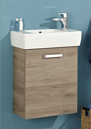 Pelipal Waschtischunterschrank Quickset 313 mit Keramik-Waschtisch in San Remo eiche terra Quer Nachbildung, 45 cm breit | Waschplatz mit 1 Tür Pelipal Waschtischunterschrank Quickset 313 mit Keramik-Waschtisch in San Remo eiche terra Quer Nachbildung, 45 cm breit | Waschplatz mit 1 Tür von Pelipal