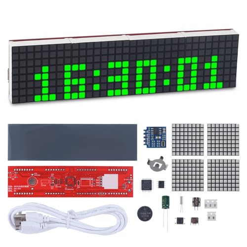 PEMENOL DIY Digital Uhr Elektronik Bausatz mit 18 LED-Musik Blinken, USB Ladeanschluss Led Uhr löten bausatz 6 stellige Löt Kit für Studenten und Anfänger Löten Lernen von PEMENOL