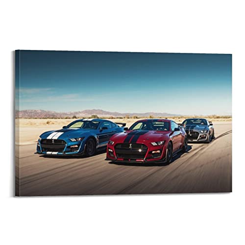 Luxuriöses Muskelauto-Poster Ford Mustang Shelby Gt500 Supercar-Poster, dekoratives Gemälde, Leinwand, Wandposter und Kunstbild, modernes Familien-Schlafzimmer, Dekoration, Poster, 60 x 90 cm von PENTAB