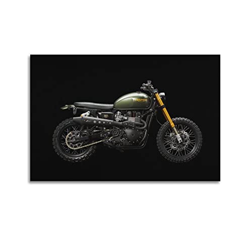 Motorrad-Poster Triumph Scrambler 1200xc Retro Cafe Racer Poster Dekorative Malerei Leinwand Wandposter und Kunstbild Druck Moderne Familie Schlafzimmer Dekor Poster 40 x 60 cm von PENTAB