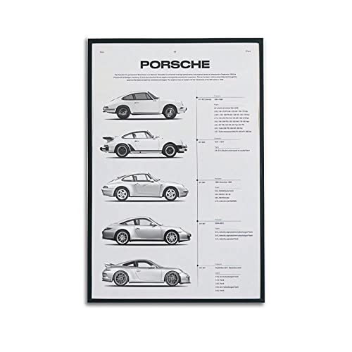 Supercar Poster Porsche 911 Model Series Poster Dekorative Malerei Leinwand Wandposter und Kunstbild Druck Modern Familie Schlafzimmer Dekor Poster 50 x 75 cm von PENTAB