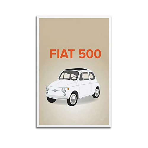 Vintage Auto Poster Fiat 500 Performance Sportauto Poster Dekorative Malerei Leinwand Wandposter und Kunstbild Druck Moderne Familie Schlafzimmer Dekor Poster 40 x 60 cm von PENTAB