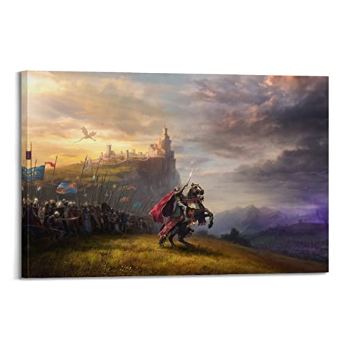 Vintage-Poster "King's Army Knight War", dekoratives Gemälde, Leinwand-Wandposter und Kunstdruck, modernes Familienschlafzimmer-Dekor-Poster, 40 x 60 cm von PENTAB