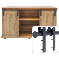 Petites Ecrevisses - Mini Scheunentür Hardware Kit für Möbel Schiebetürsystem für tv Schrank Schiene für Doppeltüren Belastung 70kg - 120cm von PETITES ECREVISSES