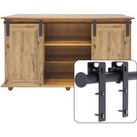 Petites Ecrevisses - Mini Scheunentür Hardware Kit für Möbel Schiebetürsystem für tv Schrank Schiene für Doppeltüren Belastung 70kg - 200cm von PETITES ECREVISSES