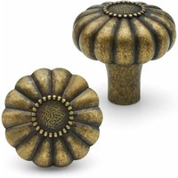 Petites Ecrevisses - 6 Stück Vintage Möbelknöpfe Bronze Schubladengriff Schrankknöpfe für Dekoration Blumenform Türgriffe mit Schrauben von PETITES ECREVISSES