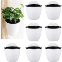 Petites Ecrevisses - 7 Stück Selbstbewässernde Wand Blumentopf Hängend Hängende Blumentöpfe aus Kunststoff für Balkon Garten Zäun - 13cm von PETITES ECREVISSES