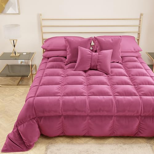 PETTI Artigiani Italiani - Steppdecke aus weichem und warmem Samt 350 g/m², Einzelbett, wendbar, Steppdecke für Einzelbett: 160 x 260 cm, Fuchsia, 100% Made in Italy PETTI Artigiani Italiani - Steppdecke aus weichem und warmem Samt 350 g/m², Einzelbett, wendbar, Steppdecke für Einzelbett: 160 x 260 cm, Fuchsia, 100% Made in Italy von PETTI Artigiani Italiani