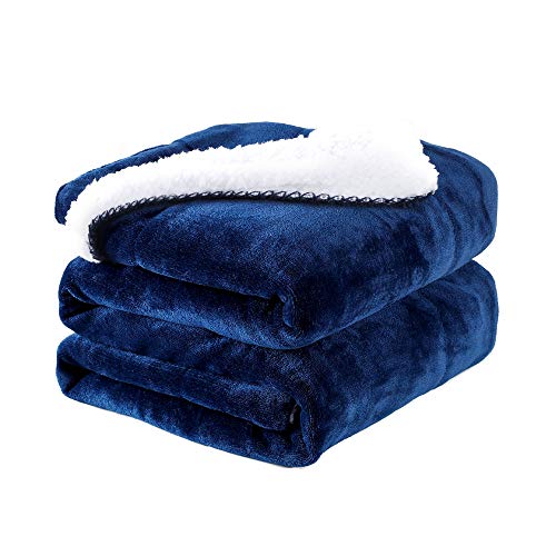 PETTOM Fleece Hundedecke wasserdichte Haustierdecken, weicher Plüschüberwurf für Katzen Welpen Schützt Couch, Stühle, Auto oder Bett vor Verschütten, Flecken - Maschine waschbar, 152 x 127 cm (Blau) von PETTOM