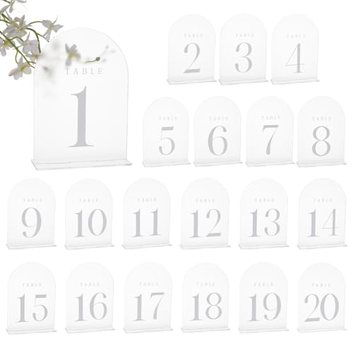 PH PandaHall 20 Sets gefrostete Tischnummern, Hochzeit Tischnummern Schilder Acryl-Tischnummern 1-20 Bogen Acryl Schild mit Ständer für Hochzeit Empfang Event Party Restaurant Klar 18x12.7 cm PH PandaHall 20 Sets gefrostete Tischnummern, Hochzeit Tischnummern Schilder Acryl-Tischnummern 1-20 Bogen Acryl Schild mit Ständer für Hochzeit Empfang Event Party Restaurant Klar 18x12.7 cm von PH PandaHall