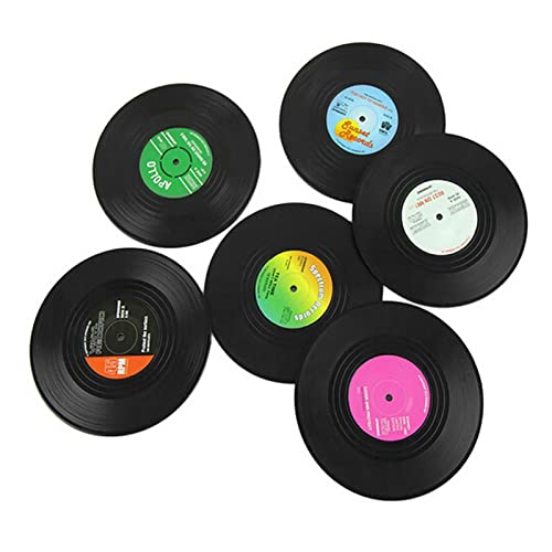 Schallplatten-Untersetzer, Getränkeuntersetzer in runder Schallplattenform – Retro-Untersetzer für Getränke, bunte Retro-Dekoration für Zuhause, Büro, Bar, lustiges Einweihungsgeschenk Phasz von PHASZ