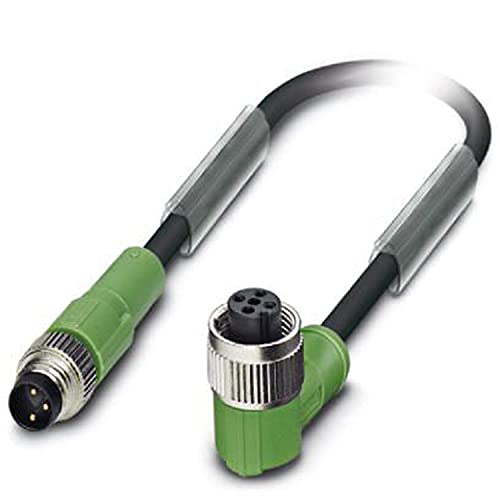 PHOENIX CONTACT SAC-3P-M 8MS/5.0-PUR/M12FR Sensor/Aktor-Kabel, 5m Kabellänge, M12 Buchse Gewinkelt, 3 Polig, Schwarzgrau von PHOENIX CONTACT