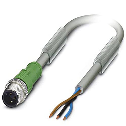 PHOENIX CONTACT SAC-3P-M12MS/3.0-800 Sensor/Aktor-Kabel, 3m Kabellänge, 3 Polig, M12 Stecker Gerade, Grau von PHOENIX CONTACT