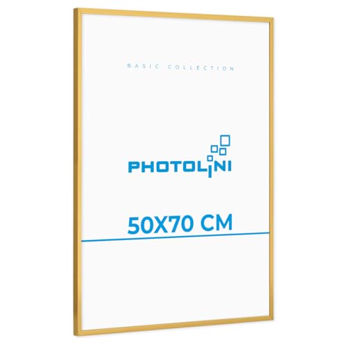 PHOTOLINI Bilderrahmen 50x70 Gold, Kunststoff Puzzle Rahmen 50x70 Gold zum Aufhängen, Picture Frame 70x50 mit Acrylglas & extra Zubehör, 50 x 70 Bilderrahmen groß für Meisterbrief, Urkunden, Fotos PHOTOLINI Bilderrahmen 50x70 Gold, Kunststoff Puzzle Rahmen 50x70 Gold zum Aufhängen, Picture Frame 70x50 mit Acrylglas & extra Zubehör, 50 x 70 Bilderrahmen groß für Meisterbrief, Urkunden, Fotos von PHOTOLINI